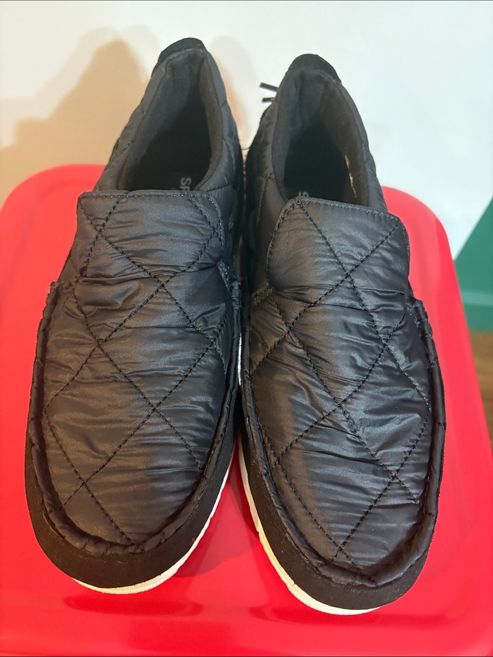 Sperry Quilted Black Slip-On Loafers